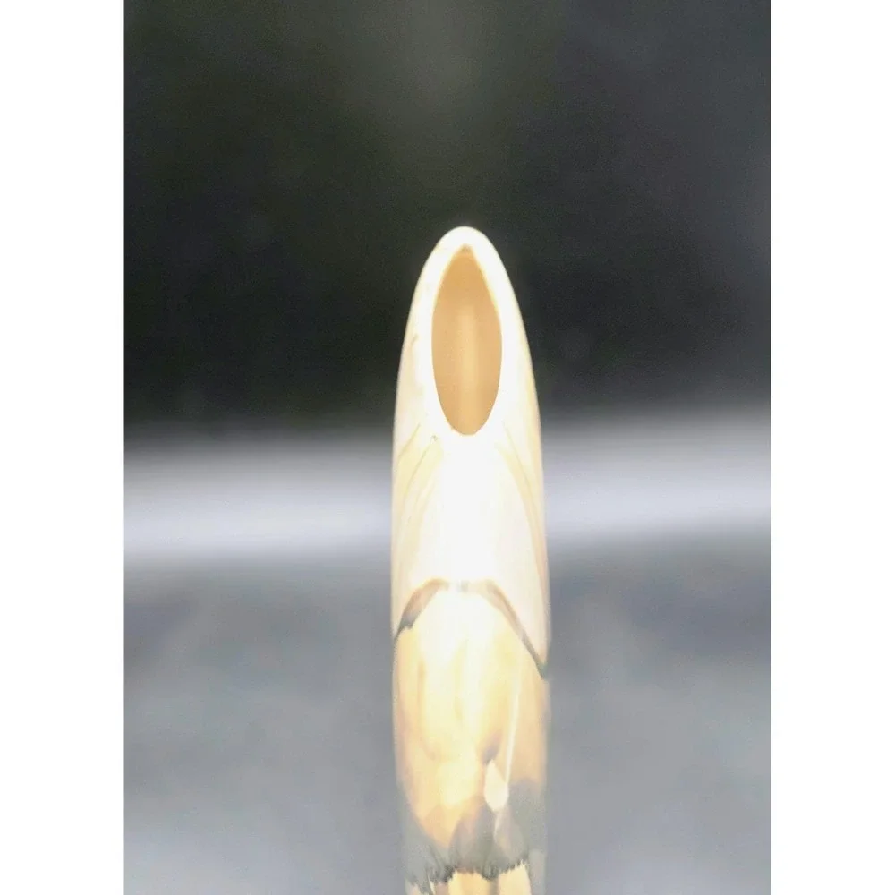 Vintage Neilson Iridescent Art Pottery Hollywood Regency Ceramic Oval Vase 7.75